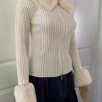 WAYF Faux Fur-Trimmed Zip Cardigan Photo 8