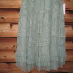 Mac Duggal  8058 Green High Neck Micro Ruffle Tiered Midi Dress Photo 10