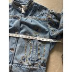 Sandro  Denim Jackie Jacket Womens 36 Blue‎ Embroidered Oversized Boho Festival Photo 8
