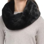 Aspen Black Plush Faux Fur Snood Scarf New Photo 0