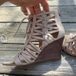 Nine West Beige Lace-Up Wedges Photo 8