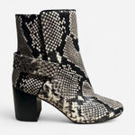 Tory Burch Black and Cream Snakeskin Ankle Boots Photo 0