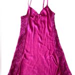 Morgan Taylor NEW Intimates Warm Raspberry Lace Satin Lingerie Mini Slip Dress Photo 0