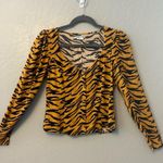 Reformation Notta tiger tigress print crepe button front blouse size small Photo 1