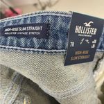 Hollister  High Rise Slim Straight Jeans Distressed Raw Hem Ankle Length Women 28 Photo 6