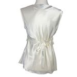 AB Studio Vintage Y2K White Silky Tank with Lace Trim Coquette Small Photo 3