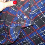 Valerie Stevens  blouse plaid tartan blue black red size L Photo 3