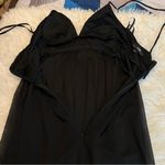 I.N. San Francisco cocktail dress size 3 Ties around neck pleats black blue Photo 7