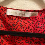 Bishop and Young  Satin Front Twist Karlie Top Red Cheetah Print Photo 2