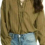 Free People  Under the Boardwalk‎ Top Moss Green Size Small Photo 0