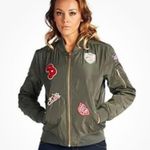 Ci Sono  Olive Green Patches Women's Flight Bomber Jacket Size Medium Photo 11