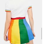 ALL IS BRIGHT RAINBOW PLEATED MINI SKIRT DELIA*S BY DOLLS KILL Size XL Red Photo 2