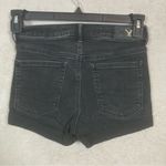 American Eagle  Stretch Super Hi-rise Shortie Jean Denim Shorts Cuffed Sz 2 Black Photo 1