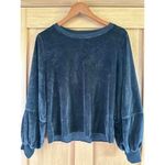 Nation LTD. Kiera Black Velvet Lantern Puff Sleeve Slouchy Crewneck Top sz Small Photo 10