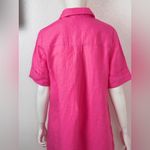 Chico's  Linen 1 US 8Small] pink Shirt Pockets Collared Oversized Dress Photo 4