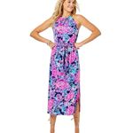 Lilly Pulitzer Bingham midi Halter dress high tide Turtle amazeme missing tie L Photo 2