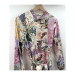 ZARA  Blogger Fav Pastel Floral Parrot Print Shirt Dress Linen Blend Size Small Photo 2