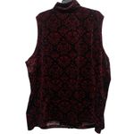 Woman Within Vest Women Size 2X Red Black Paisley Pockets Full Zip Sleeveless Photo 2