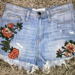 Flying Monkey Embroidered Flower Jean Shorts Photo 0
