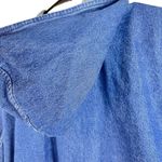 Chic Size Medium Denim Zipper Front Hoodie with Pockets & 3” side slit V… Blue Photo 3