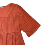 ZARA  Deep Orange V Neckline Short Sleeve Midi Dress US L Photo 2