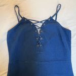 Windsor  Blue Lace-Up Mini Denim dress Size Large Photo 9