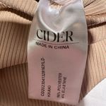 Cider  Crop Top Womens X-Large Beige Ribbed Sleeveless Gathered Sides Mock Neck Photo 2