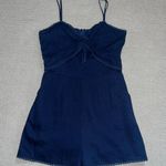 HYFVE Navy Blue Lightweight Denim Bow Front Romper Sz M Photo 0