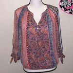 Fig and Flower Anthropologie boho floral 1/2 button v Photo 0