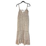 Rosegold Polka Dot Tiered Skinny Strap Maxi Dress Brown Photo 2