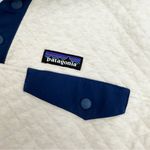 Patagonia Organic Cotton Quilt Snap T Pullover Birch White Navy Blue Sweater Photo 3