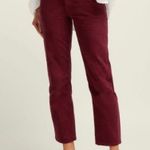RE/DONE Originals High-Rise Stovetop Cropped Corduroy Burgundy Jeans Photo 0