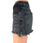 ZARA  Women's Black High Waisted Raw Hem Casual Mini Denim Jean Shorts Size 6 Photo 1