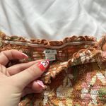 Aerie Smocked Orange Floral Square Neck Puff Sleeve Cropped Top Blouse Womens S Photo 4