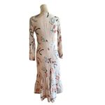 Vintage 90s Floral Print Maxi Dress Ruffle & Empire Waist Tiered Fairy Modest Size undefined Photo 1