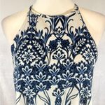 Dee Elle Nordstrom  blue and white halter racerback romper size medium NWOT Photo 3