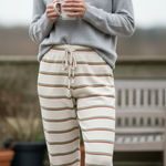 Madewell  MWL Striped Pajama Pants Cream Multicolor Lounge‎ Pants Size M Photo 0