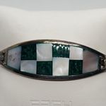 Alpaca Mexico Silver, Green, & Mother of Pearl Checkered Bracelet Green Photo 1