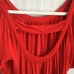 Naked Zebra Open Back Short Sleeve Blouse Red Small Flowy Date Night Spring Top Photo 6