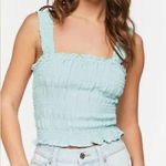 American Eagle smocked crop top tank mint green medium lightweight juniors girl Photo 0