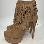 Schutz tan fringe leather platform heels women’s size U.S. 7 party western Photo 0