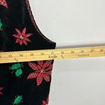 Karen Scott Sport Vest M Black Velvet Plaid Poinsettia Embroidered Christmas Vtg Photo 4
