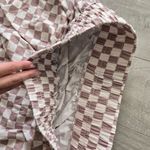 Checkered Mini Skirt Shorts Pink White Gingham Plaid High Waist Y2K flowy Size M Photo 2