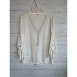 Charlotte Russe  off white sheer roll tab blouse with rhinestone accent Size XS Photo 2