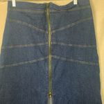 Vintage beware denim skirt zip size large 32 xl zipper y2k 90s open front jean Blue Photo 4