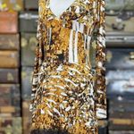 Just Cavalli Womens Dress EU Size 40 US Size Small Animal Print Black Gold Brown Photo 7