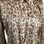 Ralph Lauren leopard print women’s button up cotton shirt size large petite Photo 1