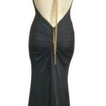 Miss Avenue Halter Open Back Gold Chain Drop Sexy Gown Black Size Medium NWT Photo 0