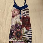 Desigual Y2K Vintage Multicolor Floral Striped Patchwork Mini Dress Size Small Photo 9