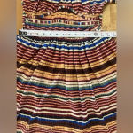 ZARA  Like New Striped Midi Long‎ Sleeve Dress Medium Faux Corset Style Mu… Photo 4